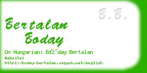 bertalan boday business card